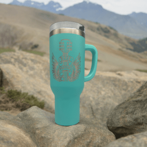 Custom Laser Engraved 40oz Stainless Steel Tumblers with Handle and Lid, Laser Engraved in Bulk - BeerCityGlass.com