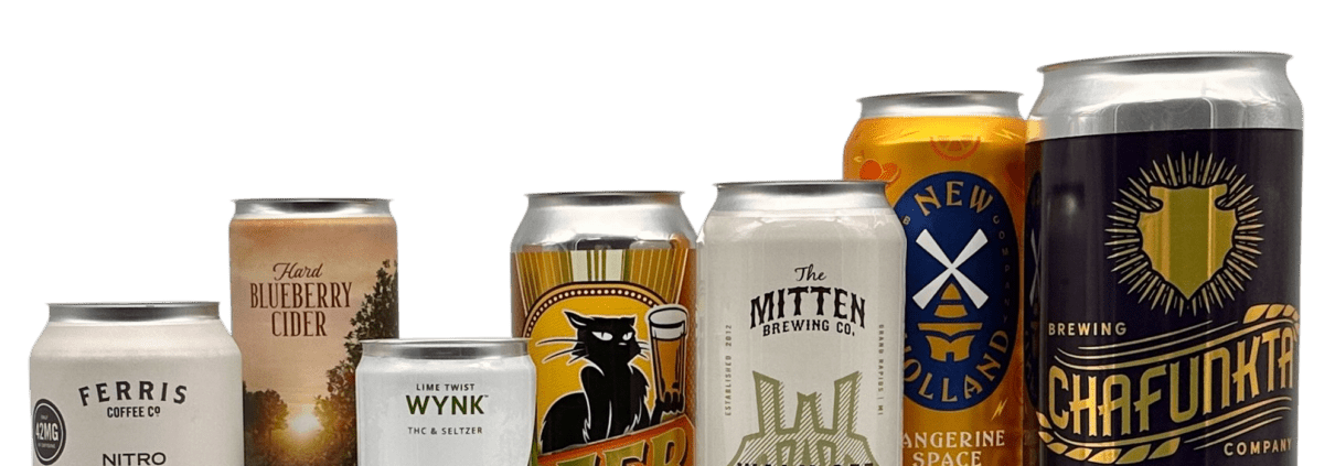 Bulk Branded Aluminum Cans with Shrink Sleeve Logo Labels - BeerCityGlass.com