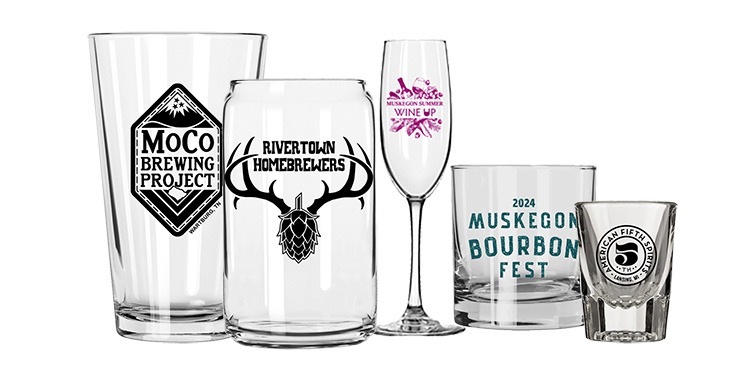 Custom Printed Glass Drinkware at Low Quantities with High Quality - BeerCityGlass.com