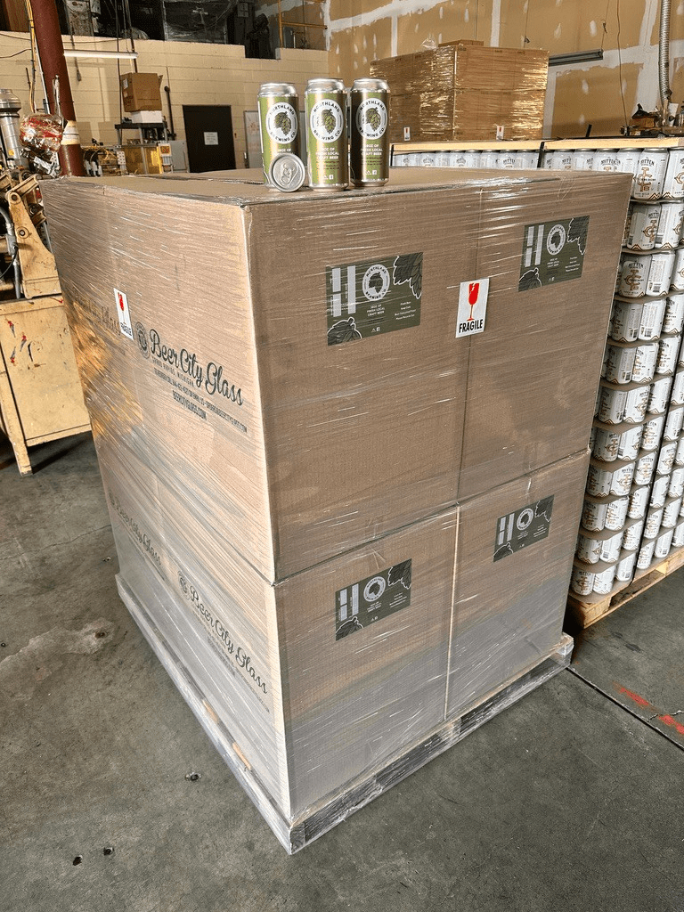 Order bulk beer and beverage cans by the case, pre-labeled or brite blank - BeerCityGlass.com