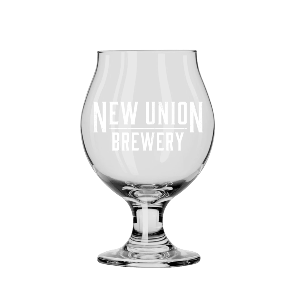 Custom 13oz Belgian Tulip Glasses Branded Drinkware Screen Printed2 Bulk 13oz Tulip Glasses Custom Printed and Branded with Logos at Wholesale Prices - BeerCityGlass.com