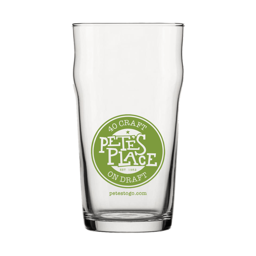 Custom 16oz Nonic Glasses Branded Screen Printed Bulk 16oz Nonic Pint Glasses Custom Printed and Branded with Logos at Wholesale Prices - BeerCityGlass.com