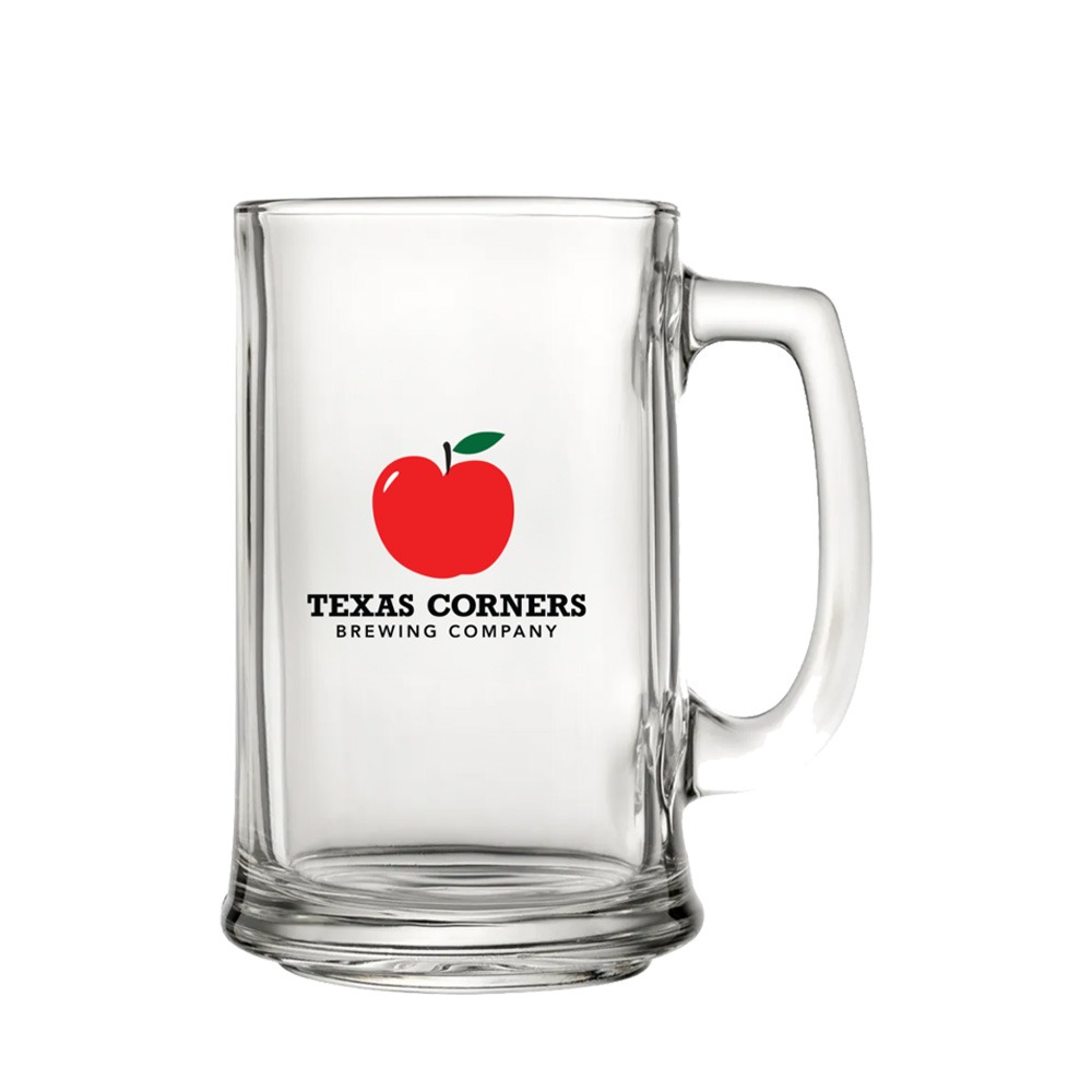 Order Custom Printed 15oz Glass Beer Mugs Branded with Logos at Bulk, Wholesale Prices - BeerCityGlass.com