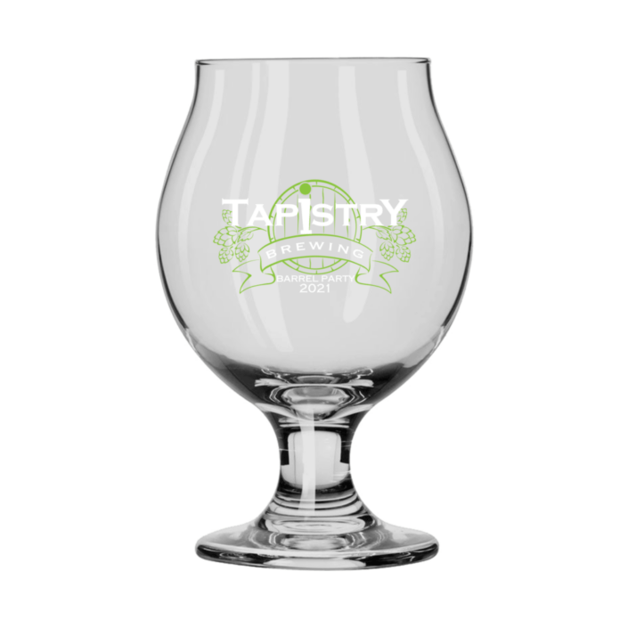 Custom Printed 16oz Belgian Tulip Glasses Screen Printed Bulk 16oz Tulip Glasses Custom Printed and Branded with Logos at Wholesale Prices - BeerCityGlass.com
