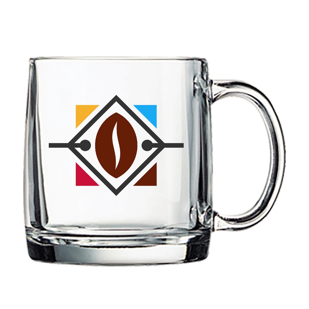 Custom 13oz Coffee Nordic Glass Mugs Branded with Logo Bulk Wholesale