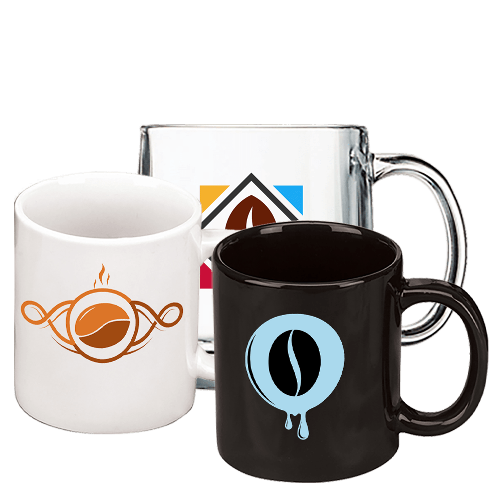 Order Custom Branded Coffee Mugs, Porcelain or Glass Printed with Your Logo at Bulk Wholesale Prices - BeerCityGlass.com
