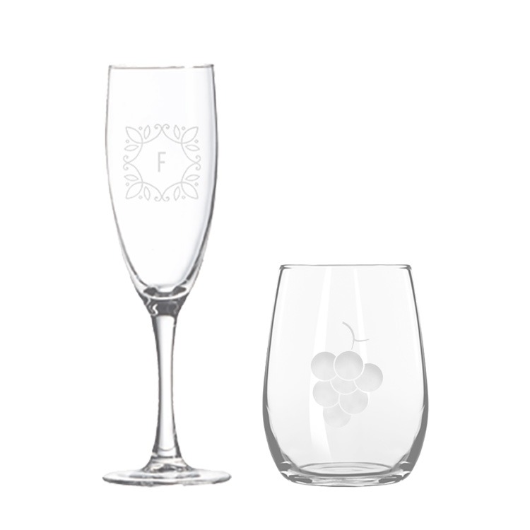 Custom Etched Wine Tasting Glasses Bulk Wholesale Order custom branded, etched wine tasting glasses for wineries and events - BeerCityGlass.com